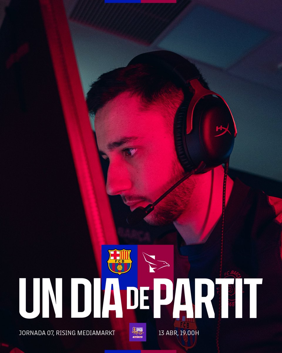 Barça eSports 🎮 (@fcbesports) on Twitter photo 👀UN DIA DE PARTIT👀
Tres finals per arribar a play-offs. Som-hi!🔥
🆚<a href="/FALKE_EC/">Falke Esports</a> - Bo2 | #RisingMediaMarkt
⏰19:00
📺Twitch.tv/FCBarcelona | Twitch.tv/LVPes2 👀UN DIA DE PARTIT👀
Tres finals per arribar a play-offs. Som-hi!🔥
🆚<a href="/FALKE_EC/">Falke Esports</a> - Bo2 | #RisingMediaMarkt
⏰19:00
📺Twitch.tv/FCBarcelona | Twitch.tv/LVPes2