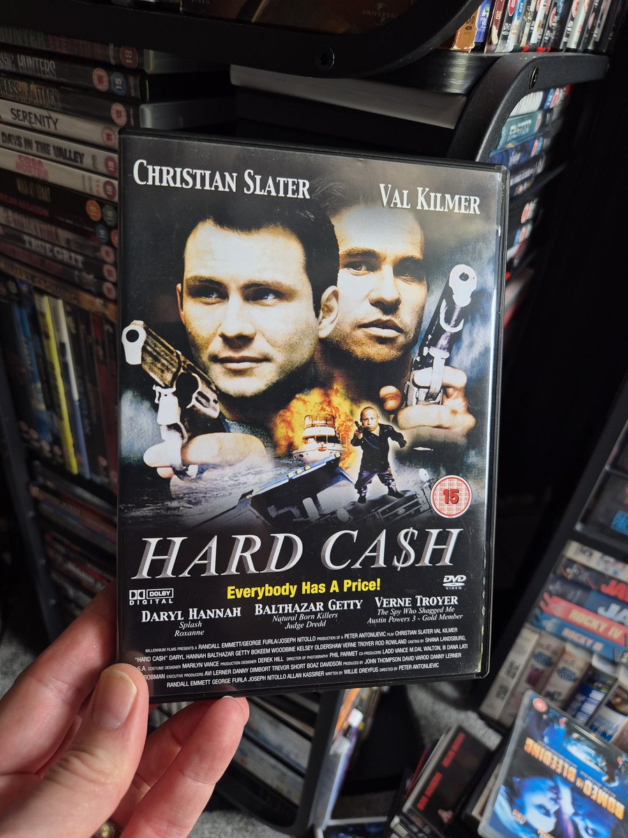 BadMovieCult's tweet photo. #onefromthevault
Hard Ca$h (2002)
An action thriller I've never heard of, but an impressive cast
No idea how long I've owned it, but I finally watched it in memory of Val Kilmer
#hardcash #valkilmer #christianslater #darylhannah #bokeemwoodbine #williamforsythe #vernetroyer https://t.co/VaSNh0dt0q