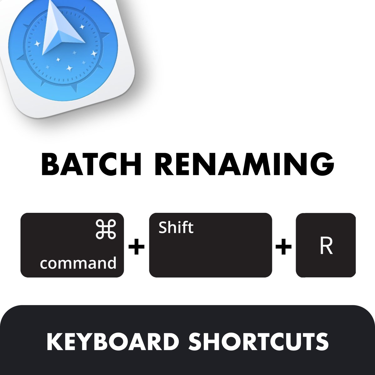 Renaming multiple files manually? Ain’t nobody got time for that! With Path Finder, Batch Rename makes it quick and easy.

✨ Two ways to do it:
🔹 Command + Shift + R – The fastest shortcut!
🔹 Commands > Batch Rename from the top bar