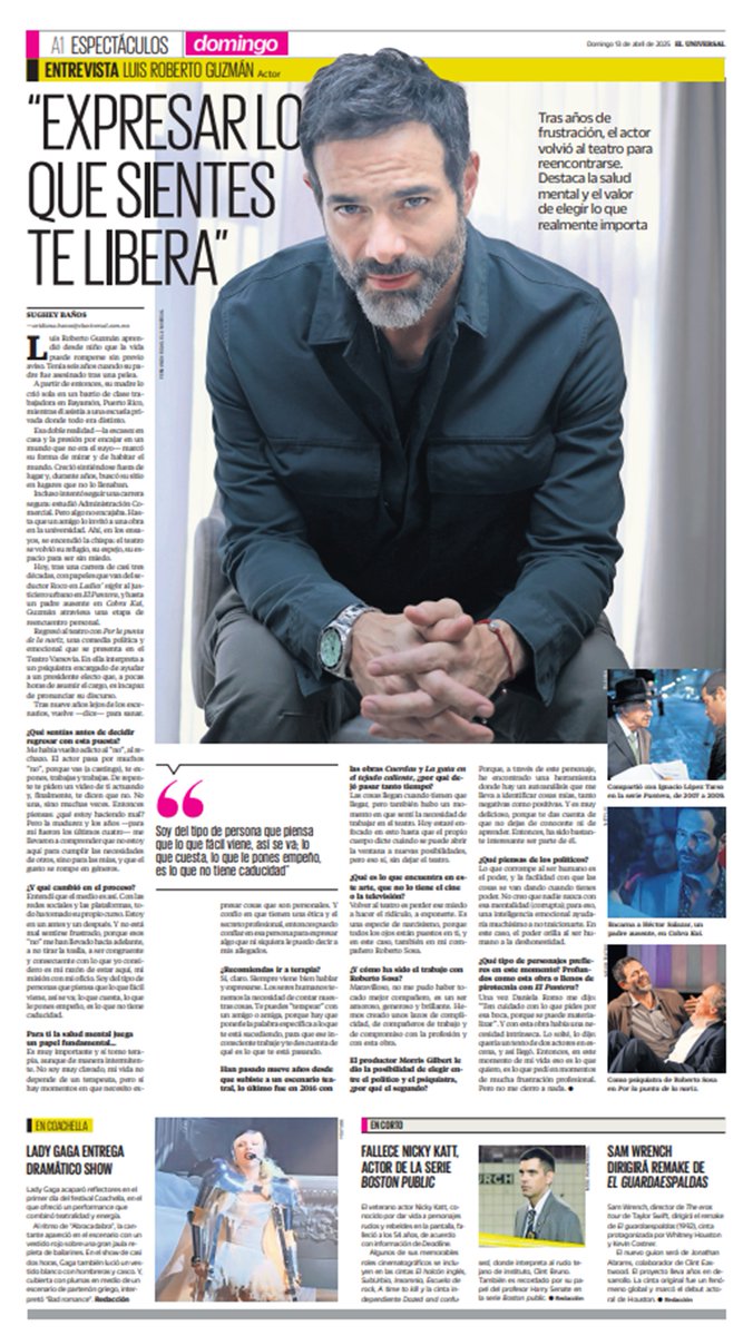 Univ_Espectaculos (@univ_espect) on Twitter photo #EnPortada “Expresar lo que sientes te libera”: Luis Roberto Guzmán #LindoDomingo
Lee más aquí👇:
eluniversal.com.mx/espectaculos/e… #EnPortada “Expresar lo que sientes te libera”: Luis Roberto Guzmán #LindoDomingo
Lee más aquí👇:
eluniversal.com.mx/espectaculos/e…