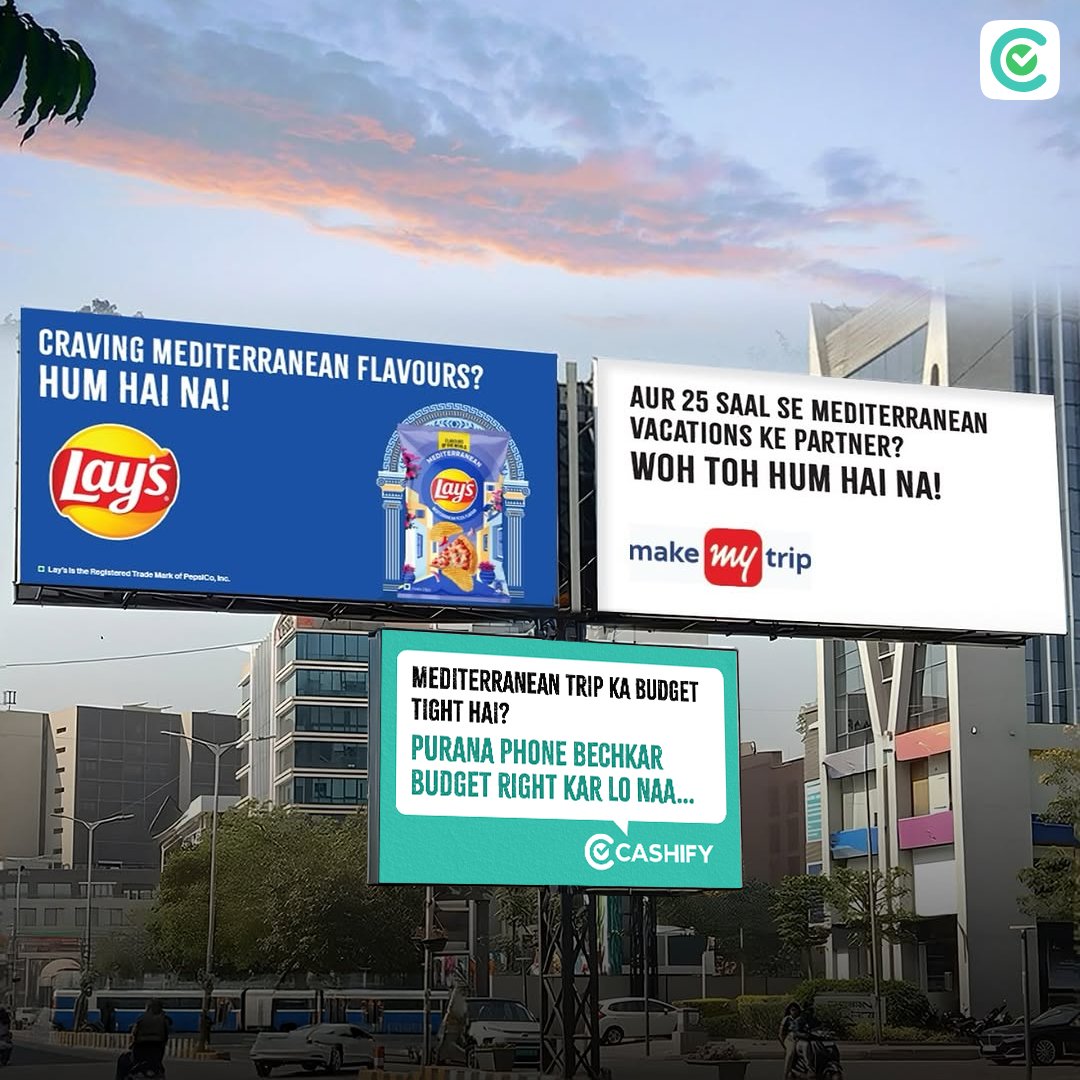 Cashify_'s tweet photo. Trend so good couldn't help but follow 😉

@letsblinkit @JioHotstar @makemytrip 

#laysindia #billboard #trend #brandtrends #relatable #funny #genzhumor #cashify #selloldphone #buyrefurbished https://t.co/aB8usfX6Mv