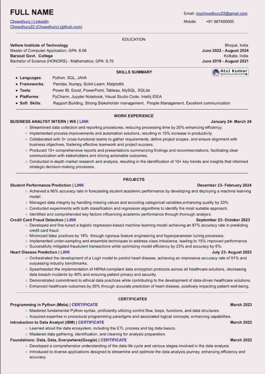 Best Resume Template – 92⭐ ATS Approved

 Used to land interviews at Google, Amazon, Microsoft &amp; more.

 Reply “CV” + Retweet to get it FREE!

 (Follow me so I can DM – Only for the first 4,999) ✉️