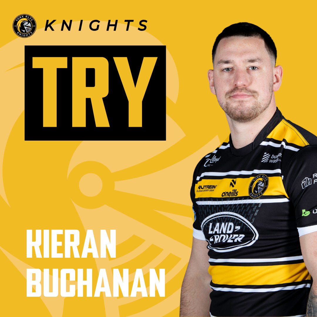 YorkRLFC's tweet photo. 75' KNIGHTS TRY! BUCHANAN!

Buchanan finds a gap in the Dons defence and runs 30m to the line to score for the Knights!

🤝Slaters Quality Butchers

60-0

#RiseUp | #WeAreYork | #Together https://t.co/2kWpxvqJ0O