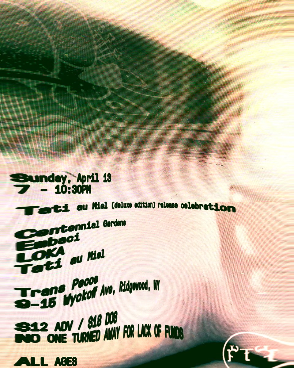 GENG PTP / KING VISION ULTRA aka ASMR, respecfully (@purpicide) on Twitter photo tonight we're at <a href="/thetranspecos/">Trans-Pecos</a> 7-1030pm
for <a href="/tatiaumiel/">Tati au Miel</a> album release celebration
they will be live along w/ <a href="/embaci/">мαтαя</a> LOKA <a href="/xdrmcrshrx/">☥ DREAMCRUSHER ህልምመፍቻ</a> & i (as CGz) PLUS <a href="/subt_le/">m∀x ro(rsch)Ⓐch</a> added
ALL AGES
discounted tix tickets.venuepilot.com/e/tati-au-miel… tonight we're at <a href="/thetranspecos/">Trans-Pecos</a> 7-1030pm
for <a href="/tatiaumiel/">Tati au Miel</a> album release celebration
they will be live along w/ <a href="/embaci/">мαтαя</a> LOKA <a href="/xdrmcrshrx/">☥ DREAMCRUSHER ህልምመፍቻ</a> & i (as CGz) PLUS <a href="/subt_le/">m∀x ro(rsch)Ⓐch</a> added
ALL AGES
discounted tix tickets.venuepilot.com/e/tati-au-miel…