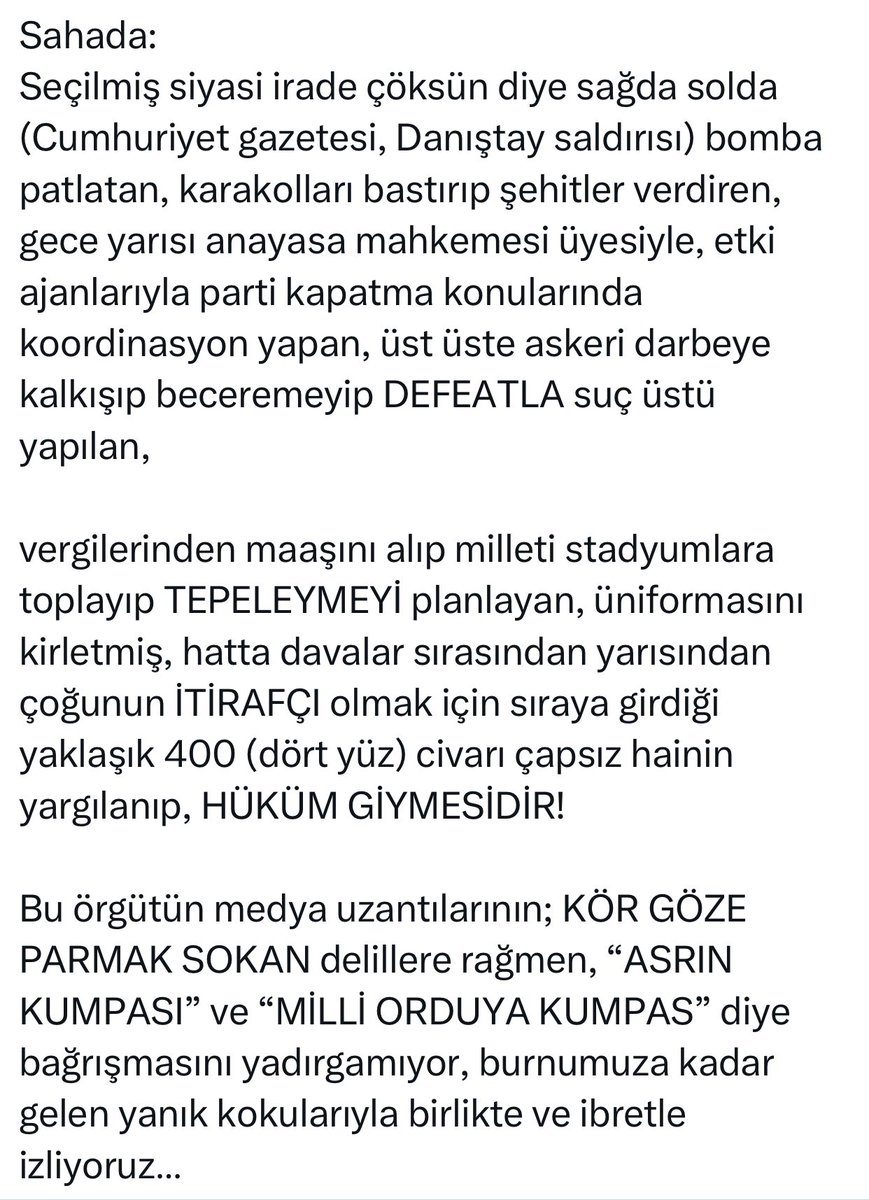 <a href="/yvzah/">Ahmet YAVUZ</a> <a href="/baristerkoglu/">Barış Terkoğlu</a> 📌 Şunu da şuraya iliştireyim de milleti mal yerine koyup kandıramayın!

Ayrıca, "Elçiye zeval olmaz" diye düşünmeyin; elçi olarak ben de altına imzamı atıyorum! ✍️

<a href="/Egurbas_tr03/">Yarbay Ethem Gürbas</a>
