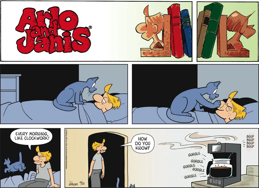 DalePederson's tweet photo. #SundayVibes #SundayFunday as #today's #comic "Arlo and Janis" by Jimmy Johnson #celebrates the #inscrutable #felines who share the #home as Arlo remains #clueless https://t.co/DgJMMho8O3
