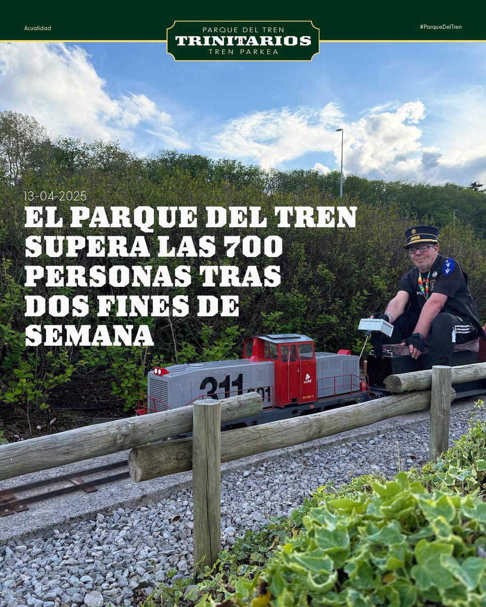 En los dos primeros fines de semana de apertura, ya se han superado las 700 visitas al <a href="/parquedeltren/">Parque del Tren - Trenaren Parkea</a> 

parquedeltren.com/2025/04/13/sup…