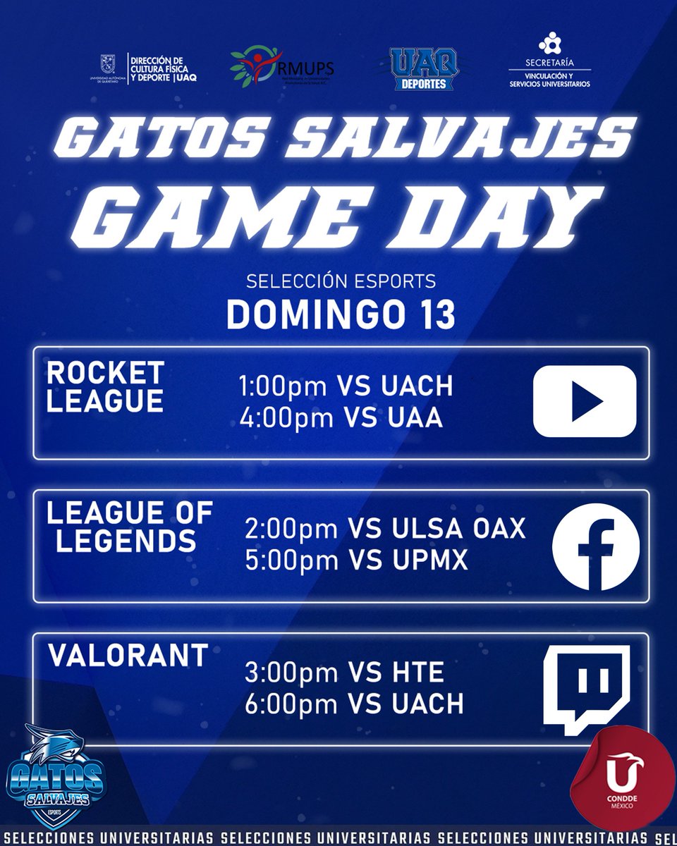 eSportsUAQ's tweet photo. #GameDayGS || 📷 ¡¡¡Cuarto día de Clasificatorios para el CONDDE 2025!!!
Apoyen a los Gatos Salvajes eSports UAQ!!!

@UAQmx 
@DeportesUAQ 
@EnjoyGaming_ https://t.co/nEHzzl7wAD