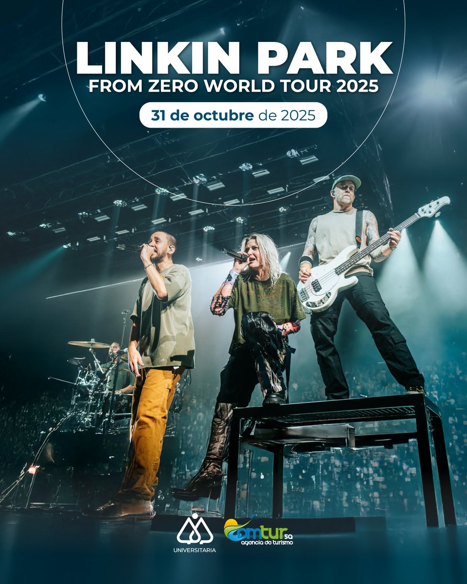 PyUniversitaria's tweet photo. ¡Viví el show de Linkin Park en Buenos Aires con @comtursa y Universitaria!
📅 31 de octubre | 🎤 Parque de la Ciudad
Con tu #TarjetaDeCréditoUniversitaria 💳 o un #CréditoUniversitaria
📱 Info al 0984 930011 / 021 370777 / 0985 800 112
#SociosDeTuVida #LinkinPark2025 #Comtur https://t.co/1KLgpr6y4S