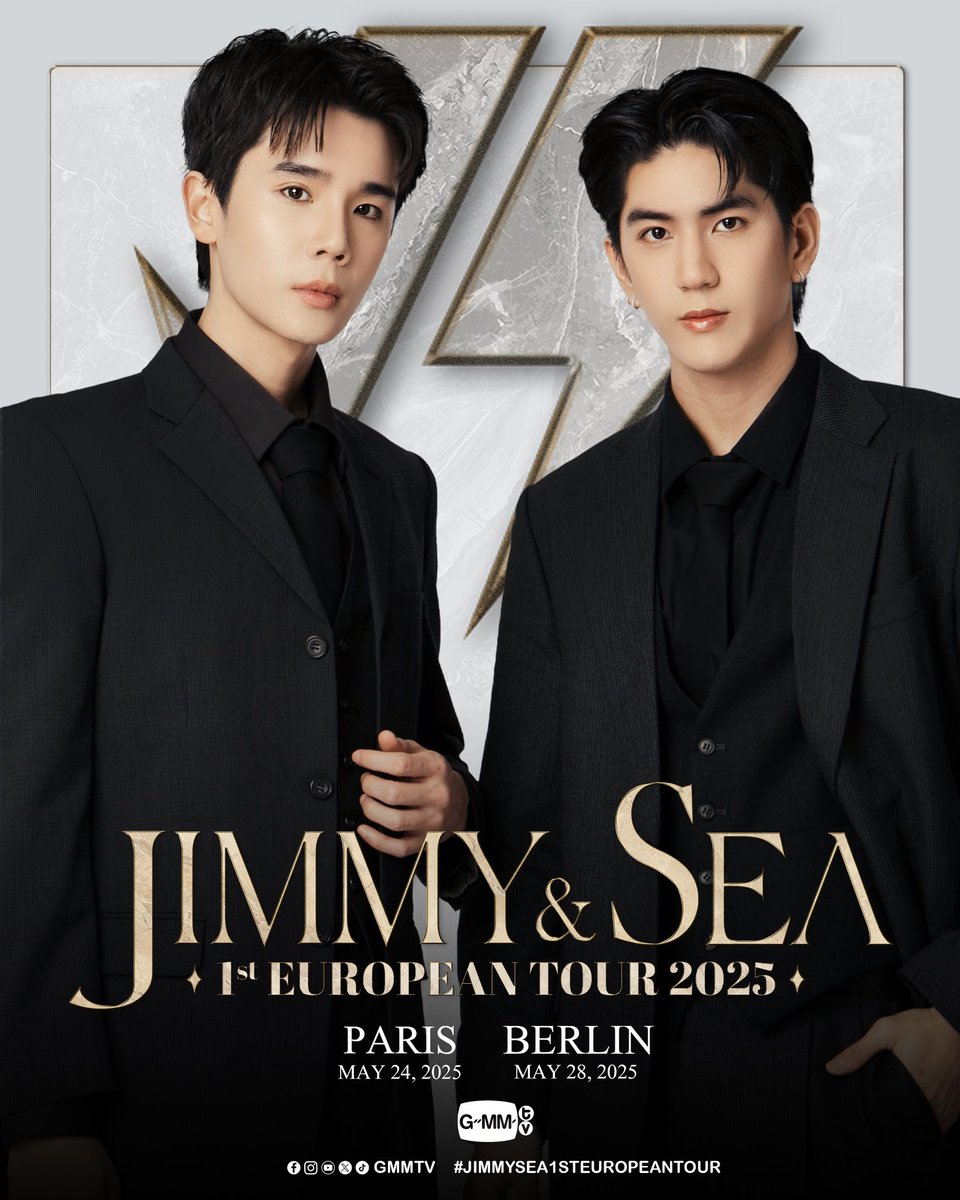 GMMTV's tweet photo. เตรียมตัวออกเดินทางได้ 3 2 1 
มุ่งหน้าสู่ความสนุก เอ็นจอยขั้นสุด ที่ทุกคนเฝ้ารอ!

กับครั้งแรกของ จิมมี่-ซี ที่จะได้ไปใช้ช่วงเวลาแห่งความสุข ไปกับแฟนๆ กันไกลถึง EUROPE เตรียมตัวกันให้พร้อม ติดตามรายละเอียดกันให้ดี JIMMY & SEA 1st EUROPEAN TOUR 2025 ครั้งนี้มีแต่ความแฮปปี้แน่นอน ห้ามพลาดน้าาา~

—————————-
And we’re off in 3, 2, 1!
Let’s head out on an epic journey of fun that everyone’s been waiting for!

It’s Jimmy-Sea’s very first time spending happy moments with fans all the way in Europe! Get yourselves ready and stay tuned for the details!
This JIMMY & SEA 1st EUROPEAN TOUR 2025 is gonna be packed with happiness—don’t miss out~

#JimmySea1stEuropeanTour
#GMMTV
