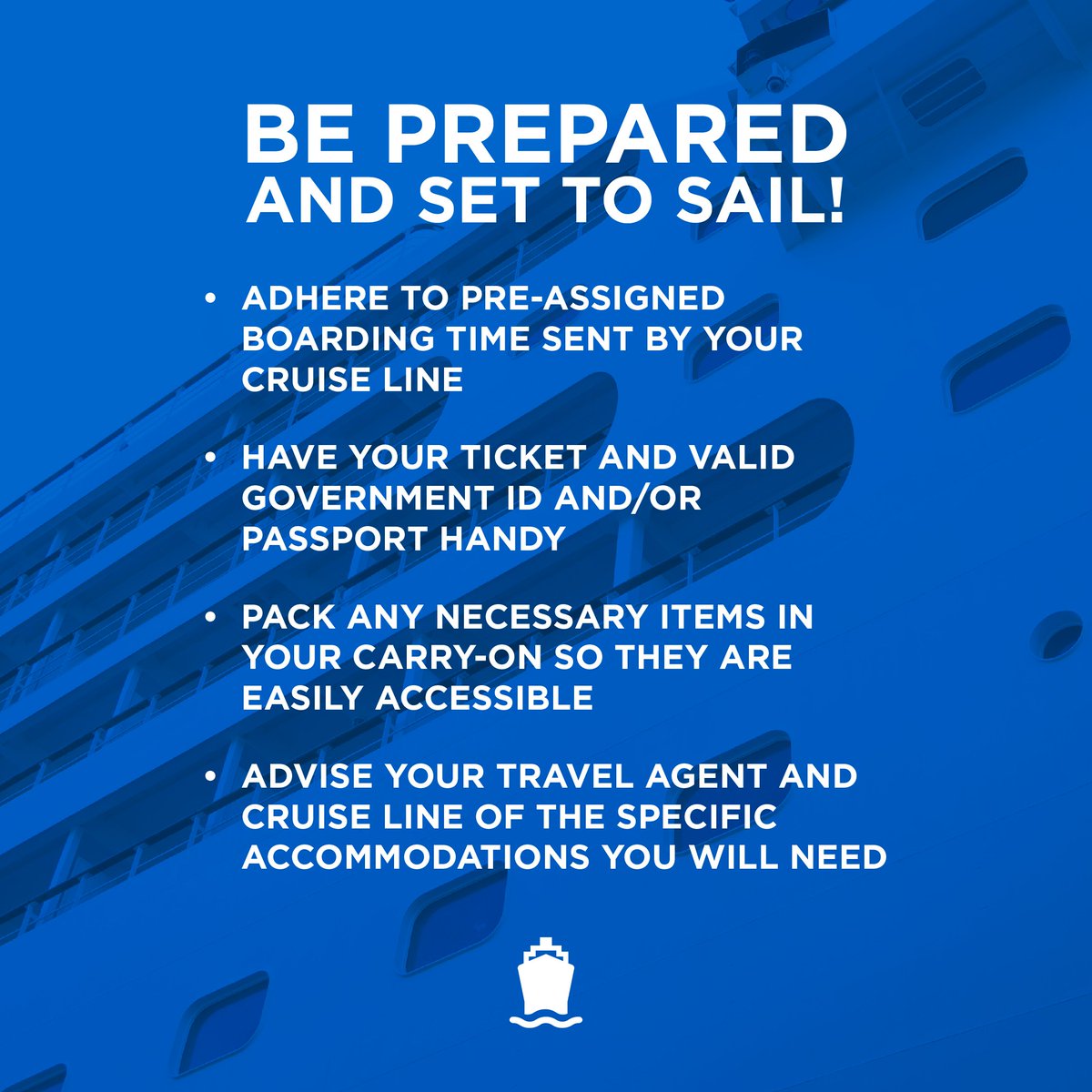 Before you check in, check out these tips to ensure smooth sailing through your embarkation!