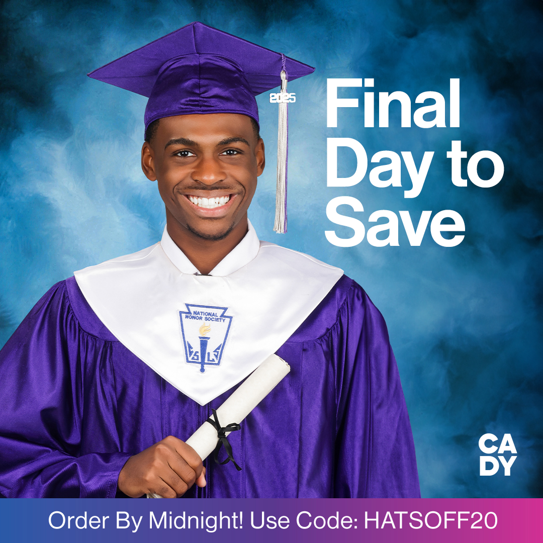 🎓 Last chance, Class of 2025! 🎉 Don’t miss out on $20 OFF Cap &amp; Gown packages—today is the FINAL day to save! Click the link: cady.com/cg25promo and use code: HATSOFF20 📸✨ 

#CADY #liveBOLD #senior2025 #capandgown #CADYsenior