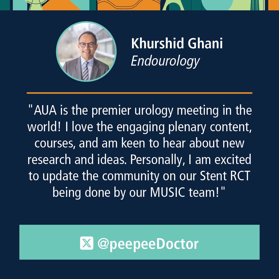 Amer. Urol. Assn. (@amerurological) on Twitter photo If you specialize in endourology, make sure you are following these leaders in the field for #AUA25! This year, our Who to Follow list is posting on more than just X, so follow them on Instagram as well to get updates relevant to you! <a href="/NakadaSteve/">Steve Nakada</a>, <a href="/RomanCarvajal/">DR CARVAJAL</a>, <a href="/peepeeDoctor/">Khurshid Ghani</a> If you specialize in endourology, make sure you are following these leaders in the field for #AUA25! This year, our Who to Follow list is posting on more than just X, so follow them on Instagram as well to get updates relevant to you! <a href="/NakadaSteve/">Steve Nakada</a>, <a href="/RomanCarvajal/">DR CARVAJAL</a>, <a href="/peepeeDoctor/">Khurshid Ghani</a>