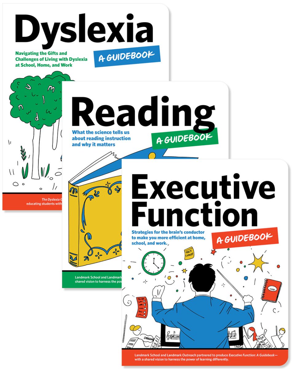 Looking for practical, research-backed tools to support learners who think differently? Our popular series of guidebooks deliver clear, effective strategies to help students thrive at school, at home, and beyond. 

landmarkschool.org/lantern/guideb…

#Dyslexia #ExecutiveFunction #Reading