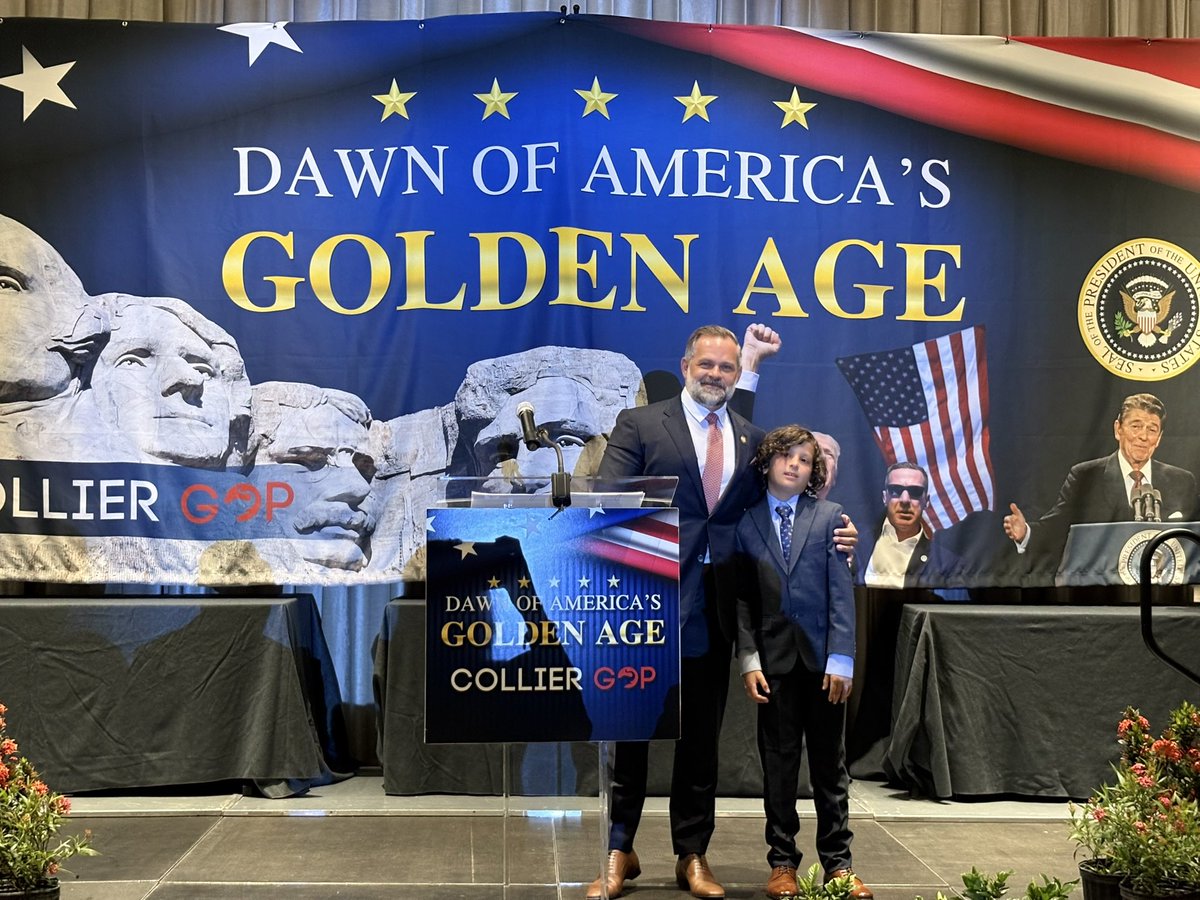 Cory Mills (@corymillsfl) on Twitter photo Thank you <a href="/CollierGOP/">Collier County Republican Executive Committee</a> for the honor to speak at the Lincoln Day dinner. Always great sharing the stage with my brother, and Florida’s next Governor, <a href="/ByronDonalds/">Byron Donalds</a>.
We will continue into tie Golden Age under <a href="/POTUS/">President Donald J. Trump</a> America First Agenda 🇺🇸 Thank you <a href="/CollierGOP/">Collier County Republican Executive Committee</a> for the honor to speak at the Lincoln Day dinner. Always great sharing the stage with my brother, and Florida’s next Governor, <a href="/ByronDonalds/">Byron Donalds</a>.
We will continue into tie Golden Age under <a href="/POTUS/">President Donald J. Trump</a> America First Agenda 🇺🇸