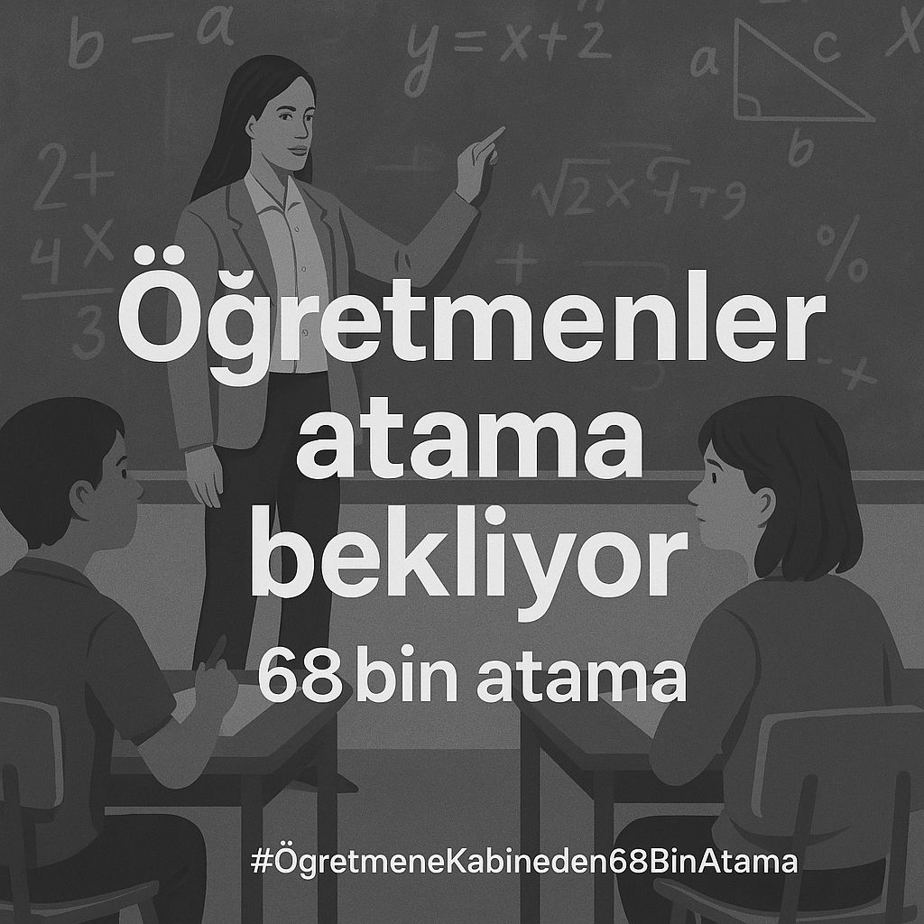 Çok fazla yorulduk bir o kadar da yorduk(ailemizi). Artık gücümüz kalmadı. Tek istediğimiz atanmak. Fazladan ek  bir şey istemiyoruz sadece hakkımızı istiyoruz.
<a href="/RTErdogan/">Recep Tayyip Erdoğan</a>
<a href="/Yusuf__Tekin/">Yusuf Tekin</a>
<a href="/_cevdetyilmaz/">Cevdet Yılmaz</a>
<a href="/akbasogluemin/">Av. M.Emin AKBAŞOĞLU 🇹🇷</a>
<a href="/cftcblnt/">Bülent ÇİFTCİ</a>
<a href="/farukyelkenci/">Ömer Faruk Yelkenci</a>
<a href="/hasandogan/">Hasan Doğan</a>
#Kabine68BinÖğretmenAtaması