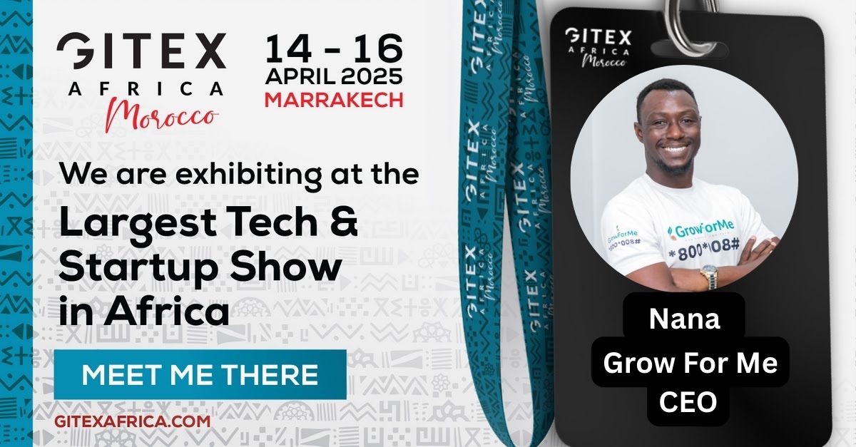 Grow For Me (@growformeafrica) on Twitter photo Meet our CEO, <a href="/kingnanaprempeh/">kingnanaprempeh</a> at GITEX Africa this week in Marrakech! Catch him at Hall 20, Stand 20C-93. Connect with him on WhatsApp: bit.ly/GITEX_Nana
Discover how <a href="/growformeafrica/">Grow For Me</a> is transforming Agric as Ghana’s only SEC-licensed Investment Crowdfunding Platform. Meet our CEO, <a href="/kingnanaprempeh/">kingnanaprempeh</a> at GITEX Africa this week in Marrakech! Catch him at Hall 20, Stand 20C-93. Connect with him on WhatsApp: bit.ly/GITEX_Nana
Discover how <a href="/growformeafrica/">Grow For Me</a> is transforming Agric as Ghana’s only SEC-licensed Investment Crowdfunding Platform.