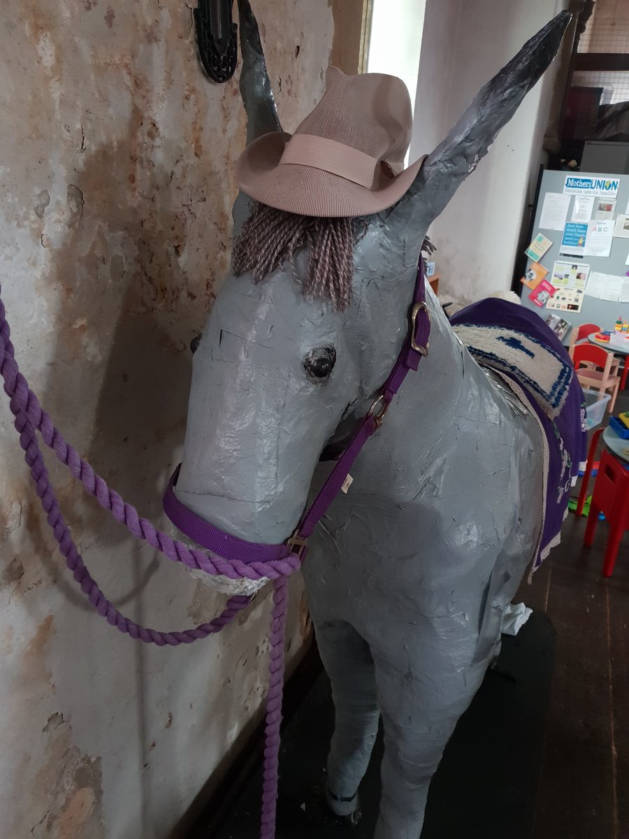 StroudStory's tweet image. As it's #PalmSunday it's time to share my favourite processional #donkey from Halesworth church, #Suffolk. Gotta love its long-suffering look, and its jaunty hat! Hope it was out and about today!