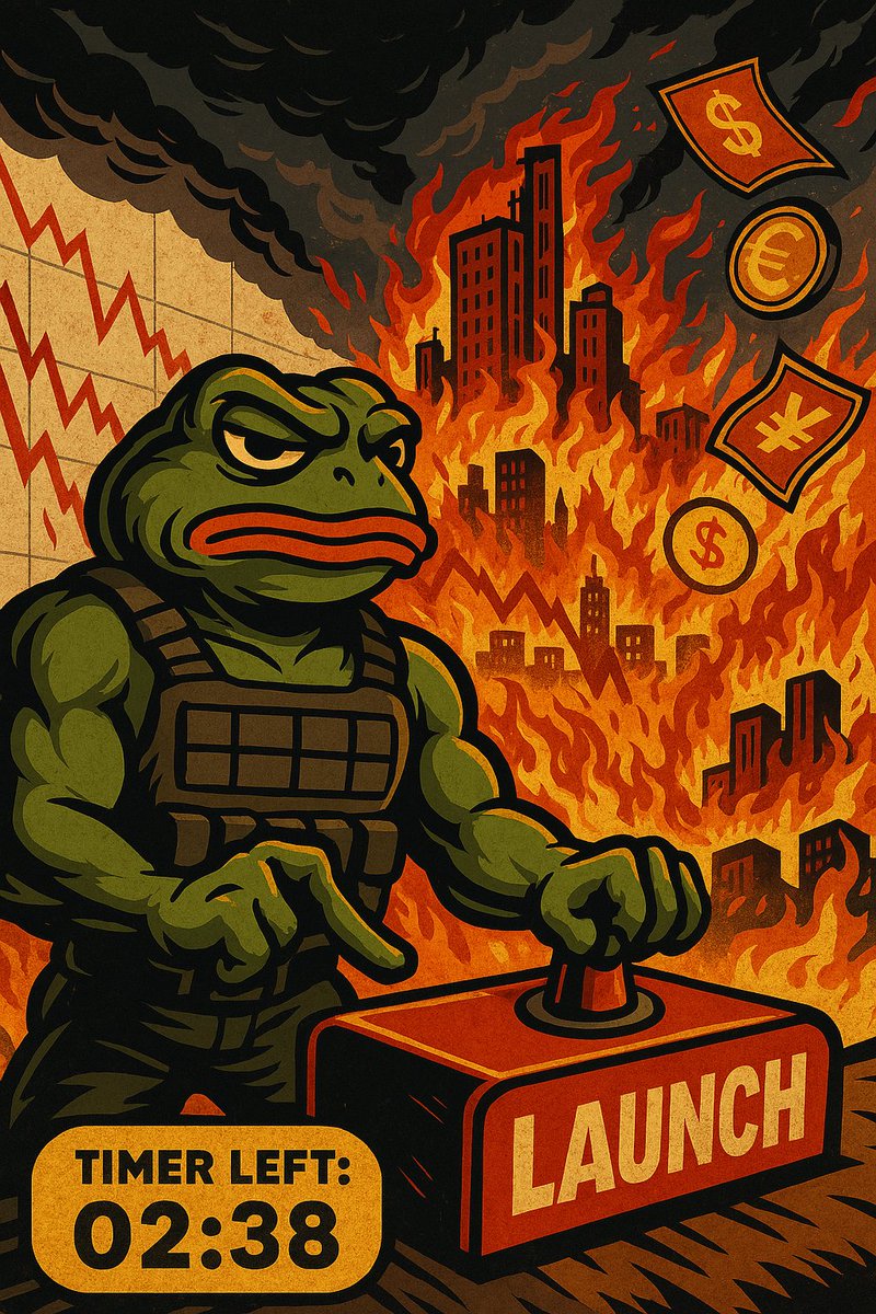 TheTariffToad's tweet photo. Any minute now...
The button gets pressed.

$CROAK 🐸

#TariffToad #CROAK #PumpFun #Solana https://t.co/iFsrjSZPMc