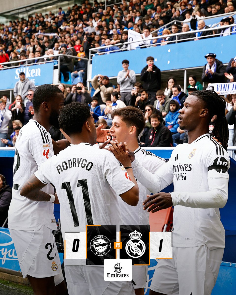 🏁 <a href="/Alaves/">Deportivo Alavés</a> 0-1 @RealMadrid
⚽ 34' <a href="/Camavinga/">Eduardo Camavinga</a>
👉 @Emirates