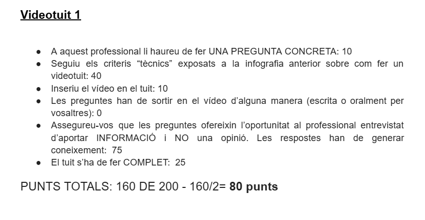 Esportcode100's tweet photo. @A15_PrograMast @xals66 L’Adrià ens explica molt bé l’avaluació, i trobem els punts dels criteris, no creieu que escribint la pregunta seria el vídeo més visual? És un vídeo molt interessant i cal destacar l’autoavaluació dels aprenents💪💥

Trobem que falta el videotuit 2.🙁
#peafe25inefc @ xals66 https://t.co/BC2JsqRL32