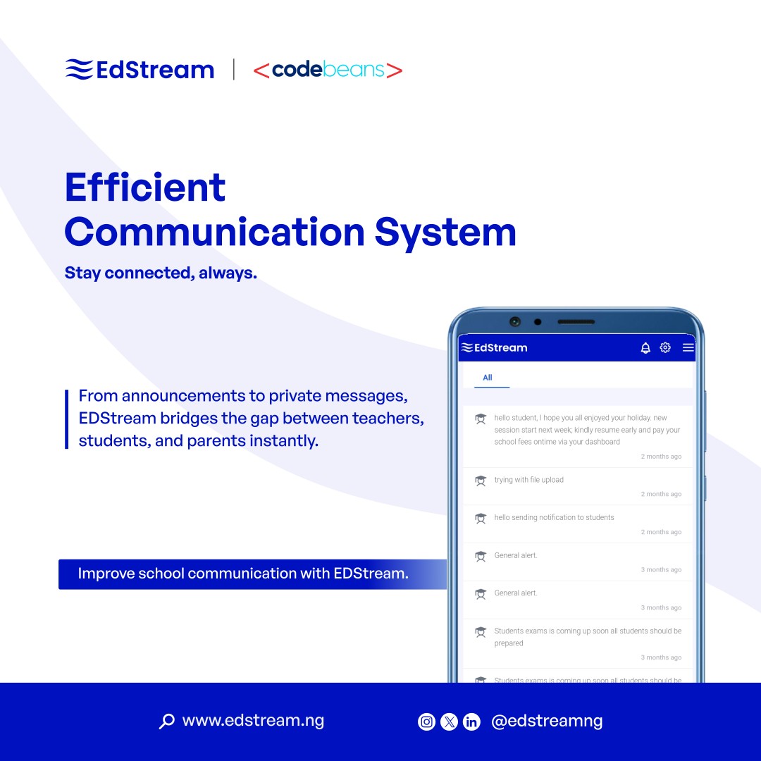 Edstreamng's tweet photo. Quick updates. Instant messages.
EDStream connects teachers, students, and parents in real time.
..

.

#EDStream #SchoolCommunication #SmartLearning #ConnectedSchools #EdTechSolutions https://t.co/oobD3xBple