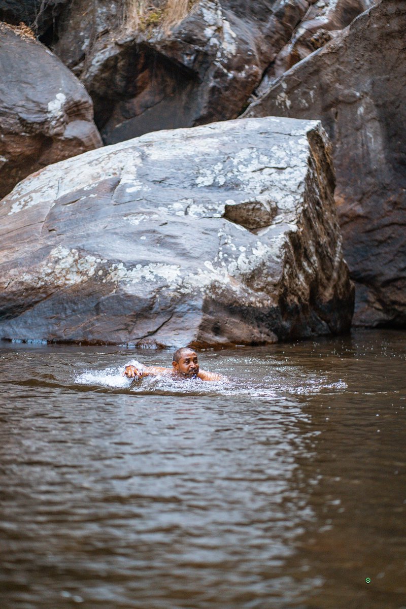 Swimming under Sanje’s cascade pure, wild, and free. 🌿✨ 
📸 @EverydaMbeya 
📍Udzungwa 🇹🇿

#UdzungwaNationalPark