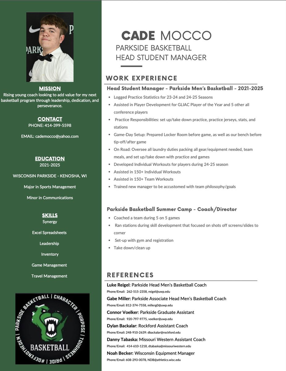 Currently seeking a Graduate Assistant opportunity for a college basketball program and would love the help connecting with others!