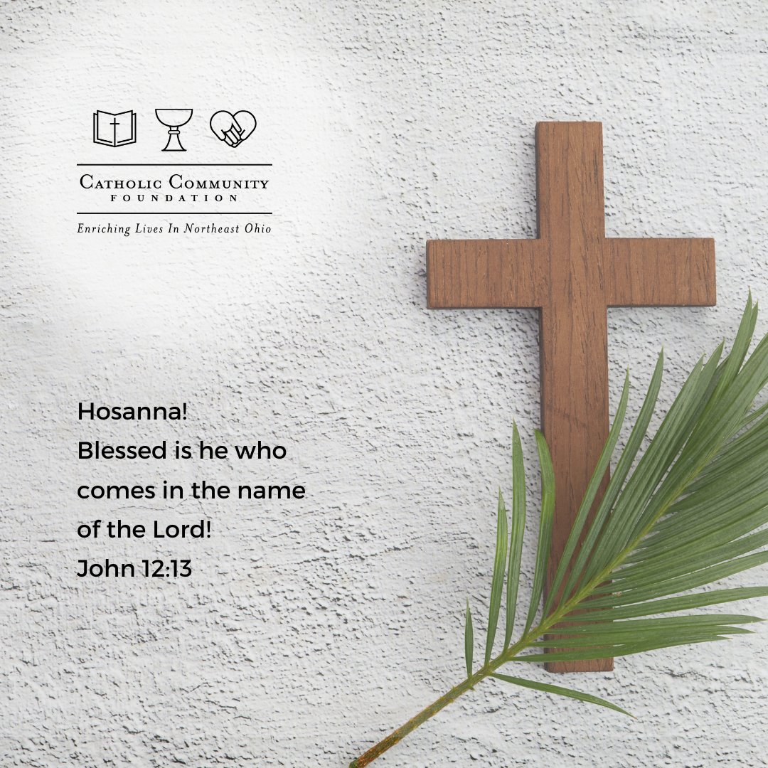 CatholicCommCLE's tweet image. "Blessed is the king who comes in the name of the Lord. Peace in heaven and glory in the highest." Luke 19:38⁣ ⁣ Wishing you a blessed and peaceful Holy Week—may it be a time of deep reflection, grace, and renewal as we journey with Christ toward the joy of Easter.