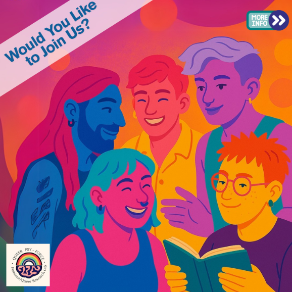 Hey Queer PSY-Force followers!

We’re looking for 4–5 undergrad (3rd/4th year) or grad students to join our lab team! If you're in Psych, PCG, Sociology, Anthropology, Cultural Studies, etc., and passionate about feminist &amp; LGBTIQA+ knowledge production, this is for you! 🌈