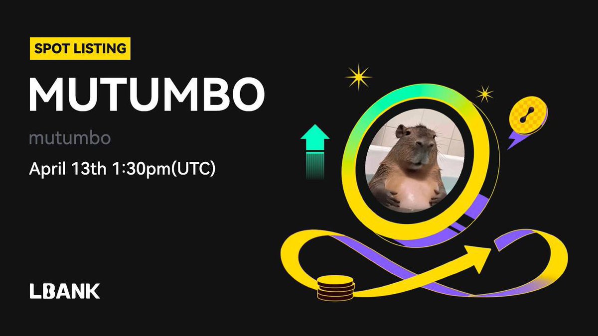 LBank_Fr's tweet photo. 🚀 Nouvel #listing
🌟 $MUTUMBO (mutumbo) sera coté sur #LBank !
Un nouveau meme token rejoint la #MemeZone — êtes-vous prêts à surfer sur la vague ?
🥇 Négociation : https://t.co/KNq2a0PlPU
❤️ Détails : https://t.co/pFX2QXiXKU
#Crypto #mutumbo #MemeCoin #LBank https://t.co/zpIMqPi8TT