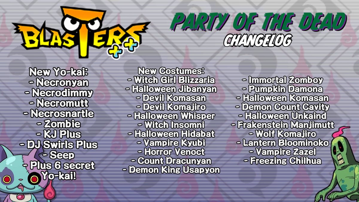 Blastersplusmod's tweet image. There are plenty of changes, treats and tricks coming in the next update! Check the images below to see the full changelog for the Party of the Dead update.