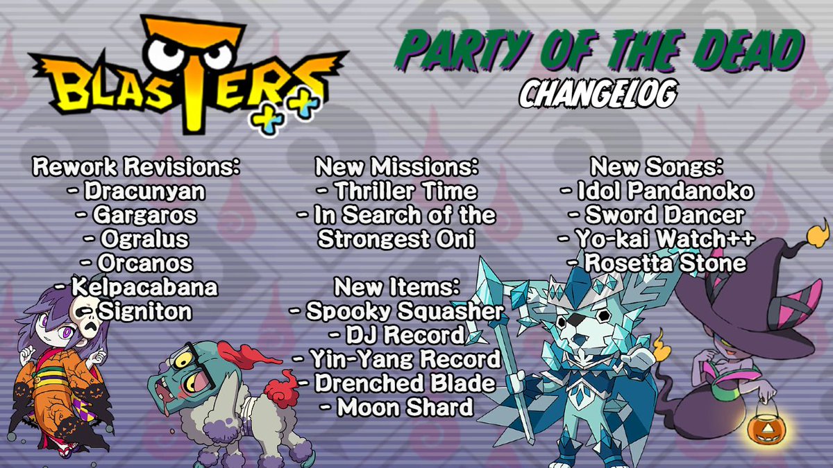Blastersplusmod's tweet image. There are plenty of changes, treats and tricks coming in the next update! Check the images below to see the full changelog for the Party of the Dead update.