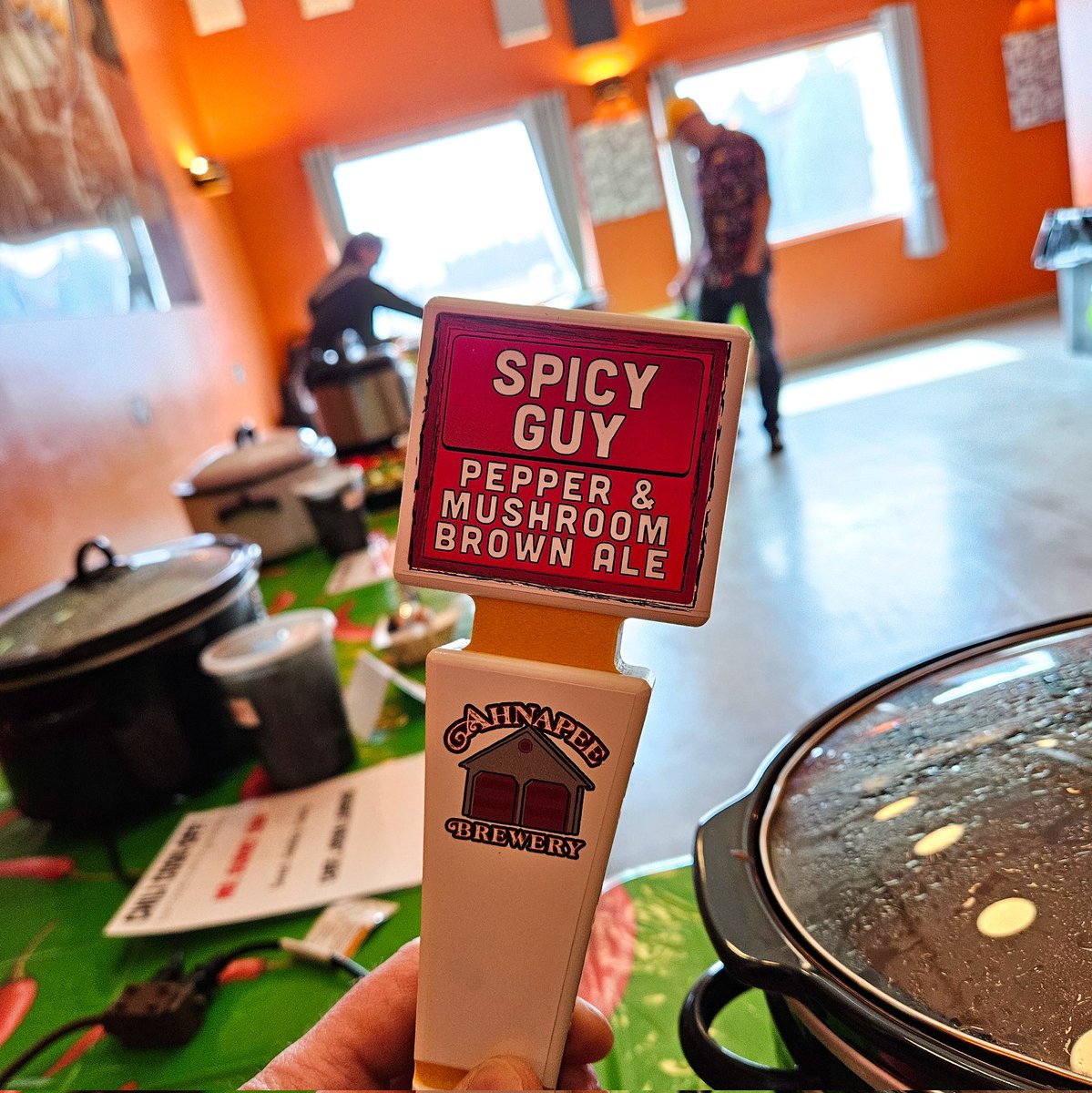 Things are heating up! Stop down today (4/13) for our Chili Cook Off and try our newest beer at the same time! Spicy Guy is a Mushroom Brown Ale infused with Serrano and Pablano Peppers!! #wibeer #pepper #chili