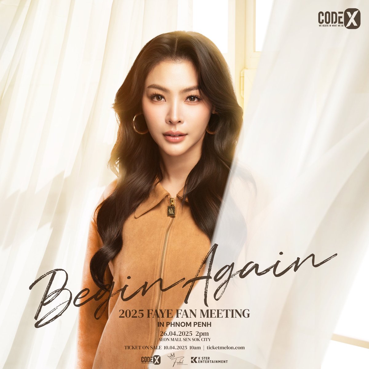 Roxynessn's tweet image. Don’t miss this chance to meet Faye 
Buy via  ticketmelon.com

🗓️ Date: April 26, 2025 (2:00PM)
📍 Location: ÆON Mall Sen Sok City!
🎫 Ticket Prices: $210 / $100

#BeginAgain
#FayePeraya 
#FayeBeginAgainFMinCambodia