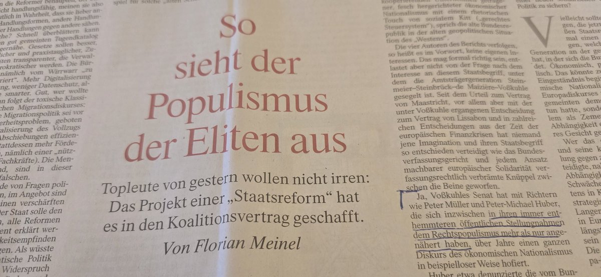 Populismuskeule wird jetzt auch gegen Staatsrechtslehrer und von ihnen geschwungen. "Nachwuchsstar" Meinel mit einem destruktiven, von Hybris triefenden und in den persönlichen Angriffen beispiellos unverschämten Text.