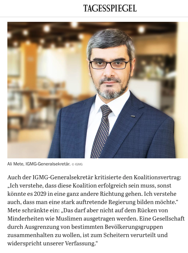 Ali Mete (@alimete82) on Twitter photo (D) Ich habe mit dem <a href="/Tagesspiegel/">Tagesspiegel</a> über den #Koalitionsvertrag gesprochen. Zusammengefasst in ein paar Sätzen:
„Ich verstehe, dass diese #Koalition erfolgreich sein muss, sonst könnte es 2029 in eine ganz andere Richtung gehen. Ich verstehe auch, dass man eine stark auftretende (D) Ich habe mit dem <a href="/Tagesspiegel/">Tagesspiegel</a> über den #Koalitionsvertrag gesprochen. Zusammengefasst in ein paar Sätzen:
„Ich verstehe, dass diese #Koalition erfolgreich sein muss, sonst könnte es 2029 in eine ganz andere Richtung gehen. Ich verstehe auch, dass man eine stark auftretende