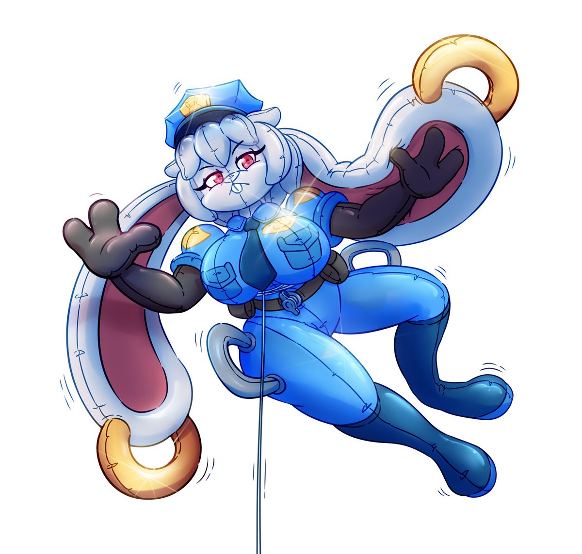 [53] (61) Commission for Maulieo

Officer Maulieo, on the way floating above like a balloon, patrols the city.
Hope she doesn't float off on duty.