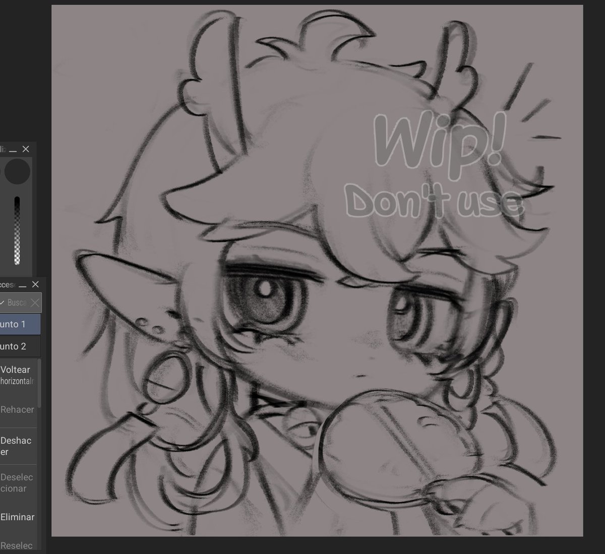 ✨Wip of a Icon comm im doing (yes, I have a lot of chibi styles and I love all of them jskdsjk)