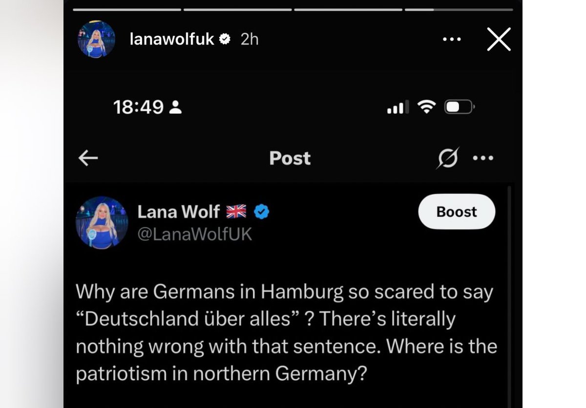 I’m heavily judging everyone who associates with Lana Wolf as she’s now sharing Hitler quotes… Nothing says ‘I’m broke’ like right wing grifting, but being pro Nazi is a new low I fear 🥴🥴