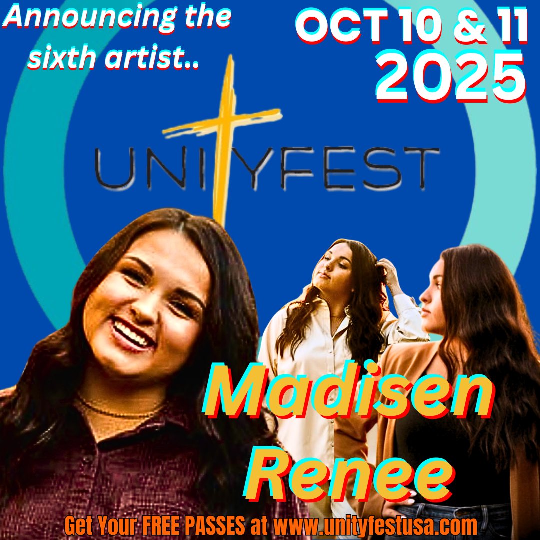 Unityfest22's tweet image. ANNOUNCING OUR SIXTH ARTIST FOR UNITYFEST 2025..

MADISEN RENEE!!

Get your FREE PASSES today at unityfestusa.com

@madisenrenee