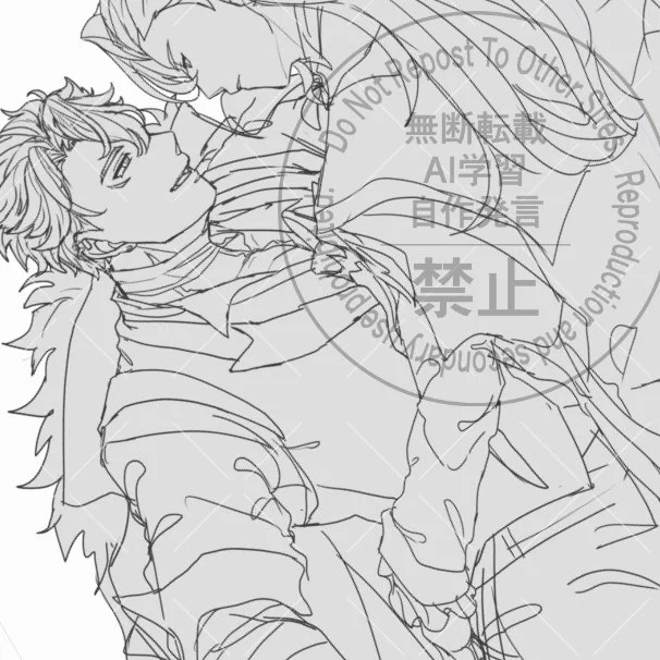 ヌリ表紙ラフのラフだけども線描くのギブしたので……とりま進捗ェ
セスリの腰尻に力入れたい侍 