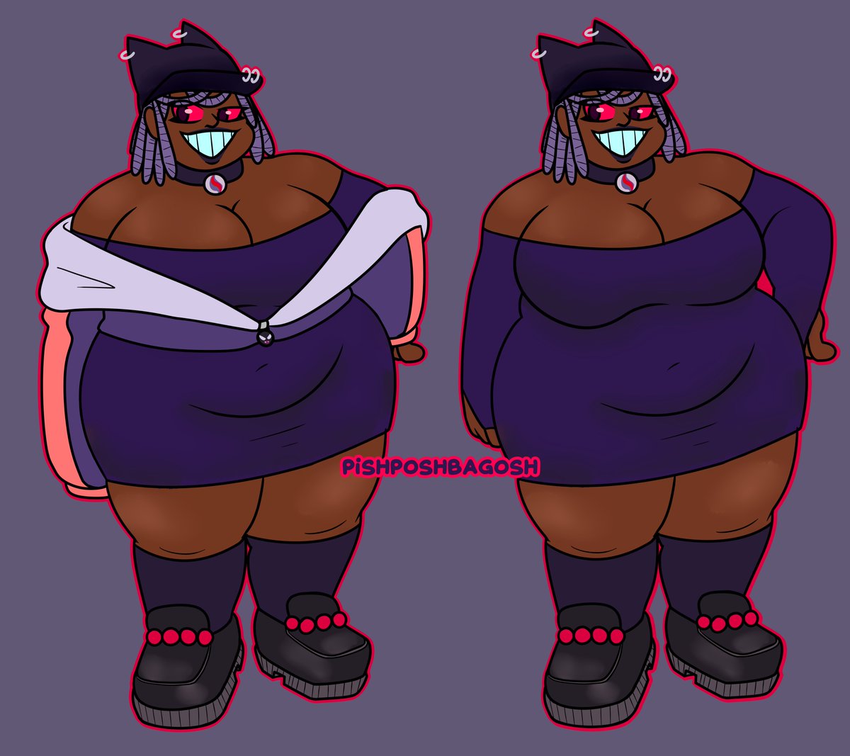 Gengar Gijinka! Her name is Gloria, she's a cheeky one  
#gengar #pokemon #gijinka