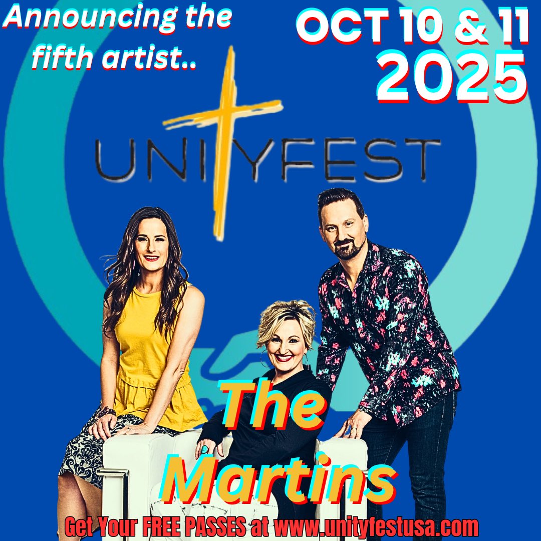 Unityfest22's tweet image. ANNOUNCING OUR FIFTH ARTIST FOR UNITYFEST 2025…

THE MARTINS!! 

We are thrilled to have them join us this year! 

Get your FREE PASSES at unityfestusa.com