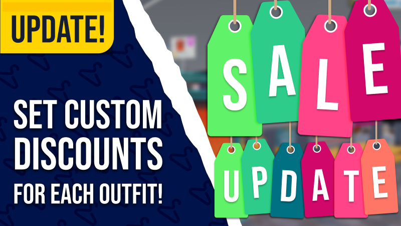 🧾 New Update is Live! 🪩

🛍️ You can now set custom discounts on clothes to boost their sales. 

🖱️ No more running to your PC every time you want to change a price. Update prices directly from the shelf.

store.steampowered.com/app/2923390/Cl…

#update #clothingstore #steam #indiedev