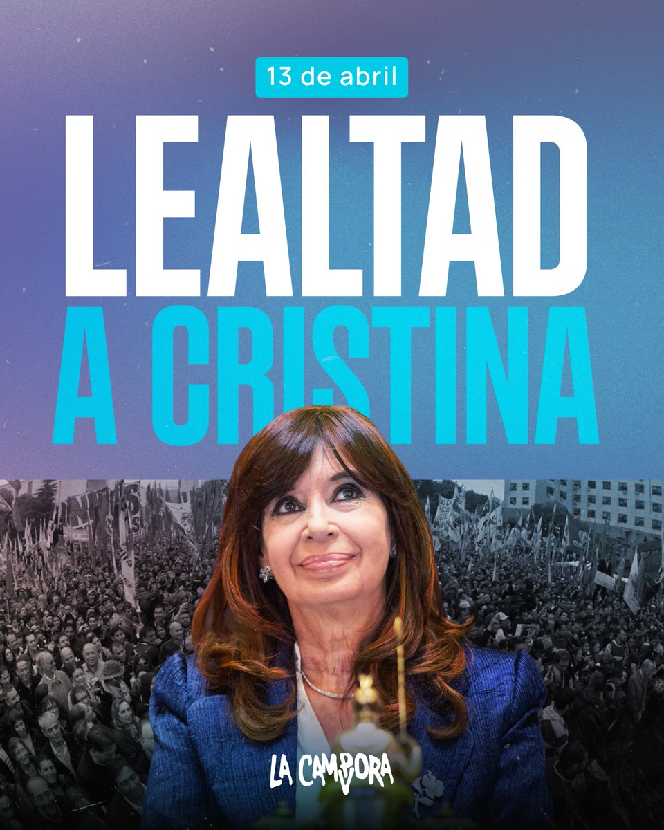 13 de abril: Lealtad a Cristina.

✍🏼 Leé la nota en la web: lacampora.org/articulos/leal…