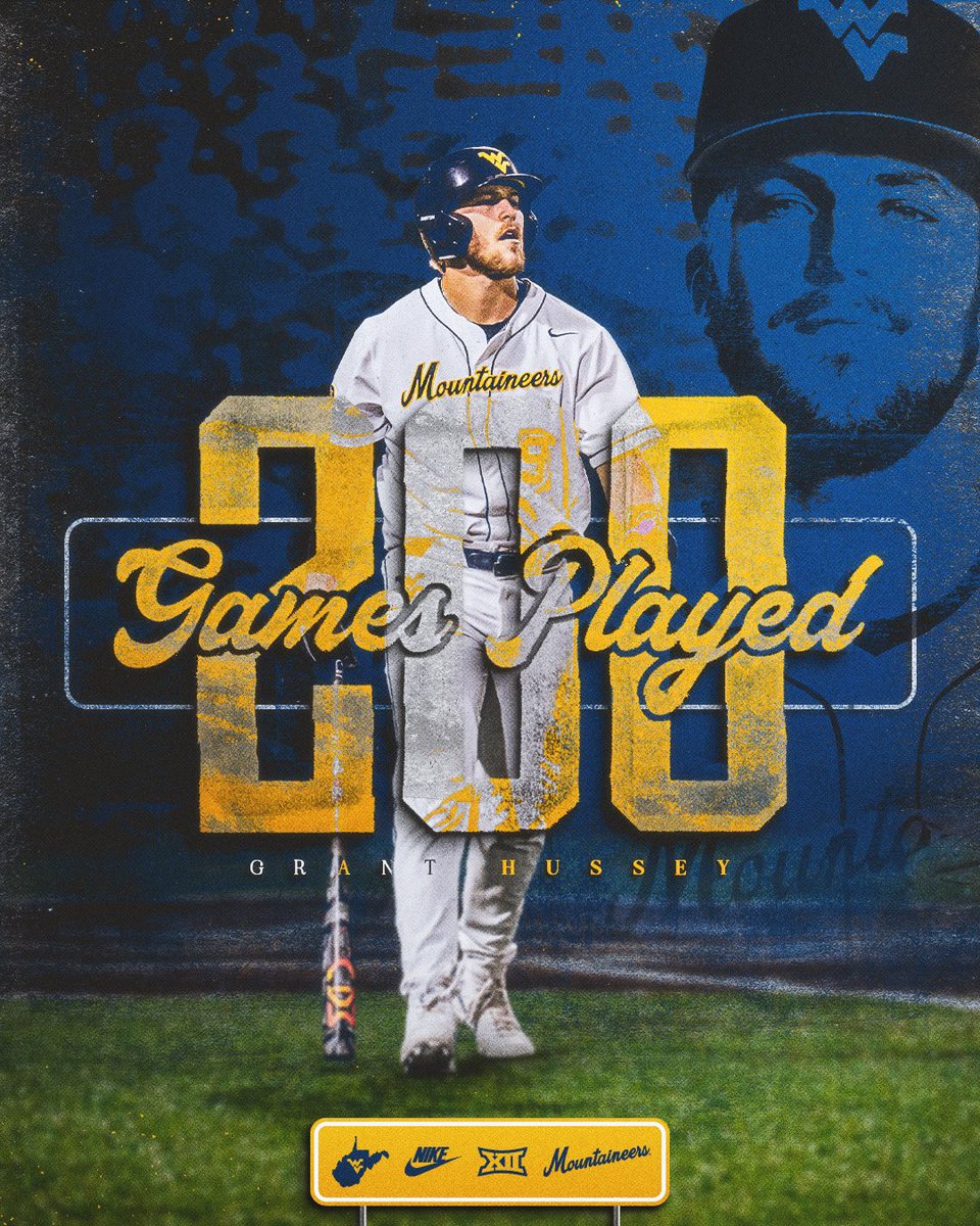 Just a kid from Parkersburg!

<a href="/Grant_Hussey616/">Grant Hussey</a> is the 11th player in WVU history to play in 2️⃣0️⃣0️⃣ games!