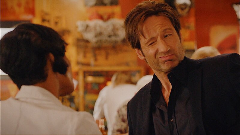 hvnkmo0dy's tweet image. “I just want it to be bittersweet and dark.”
“Well, you are nothing if not a semisweet piece of… milk chocolate?”

— 5x06
hank moody | david duchovny