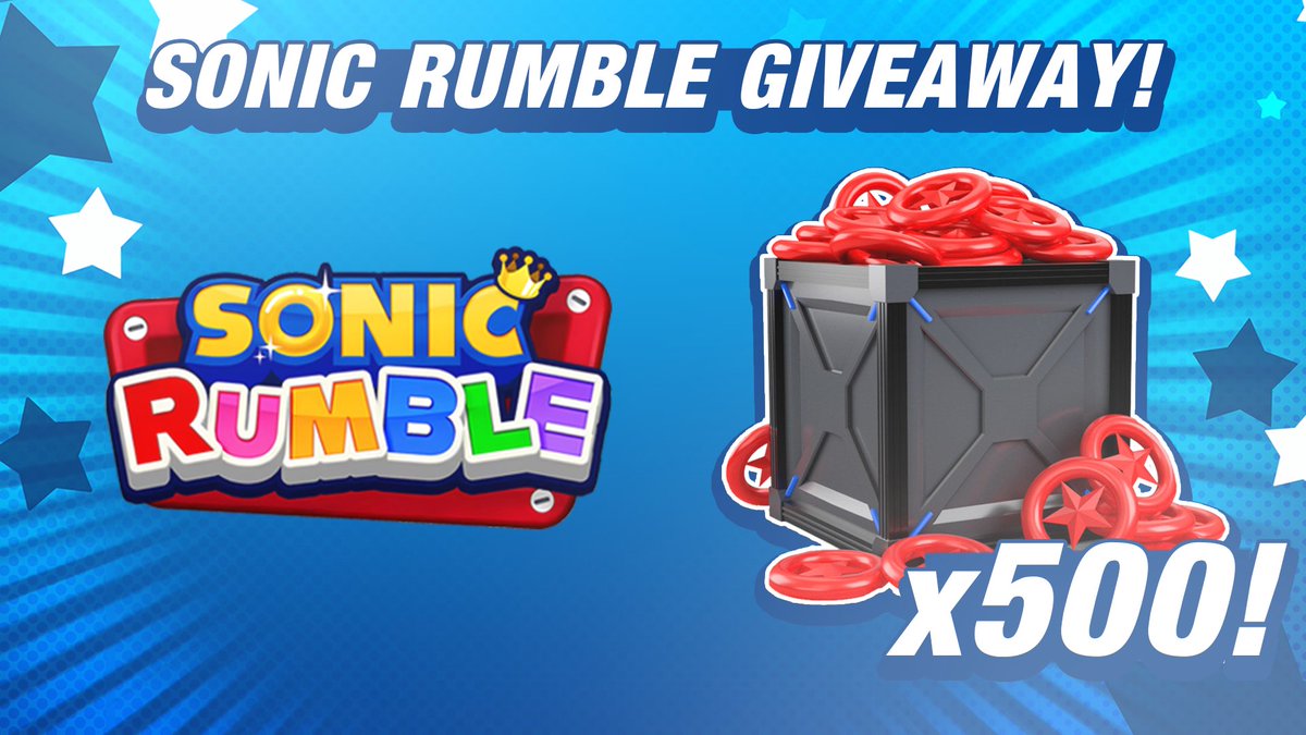 thestickmanx's tweet image. Heyo! 👋

After years of making guides showing you how to get Red Star Rings, I thought I'd make it easier get you some for free now! #SonicRumble #SonicRumblePartner

Giveaway Entry Instructions:
1. Like + RT
2. Follow me &amp;amp; @Sonic_Rumble 
3. Pre-register: sonicrumble.sega.com/special/regist…