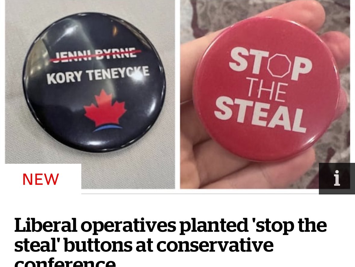 JJ_McCullough's tweet image. This is wild. Pierre isn’t being Trump-like enough for the Liberals so they have agents creating false Conservative campaign merch in an attempt to gaslight the public into accepting their alternate reality.